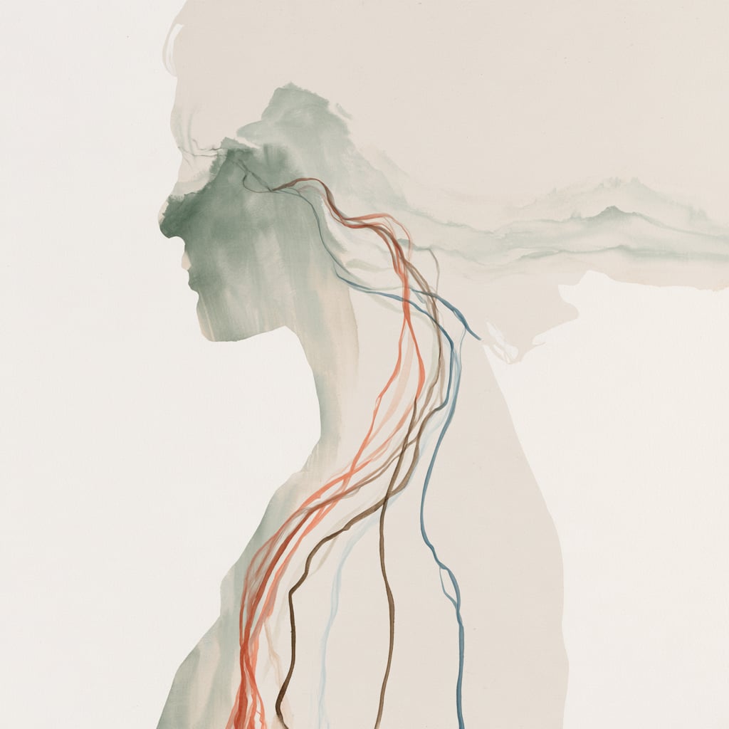 Watercolor silhouette representing inner patterns